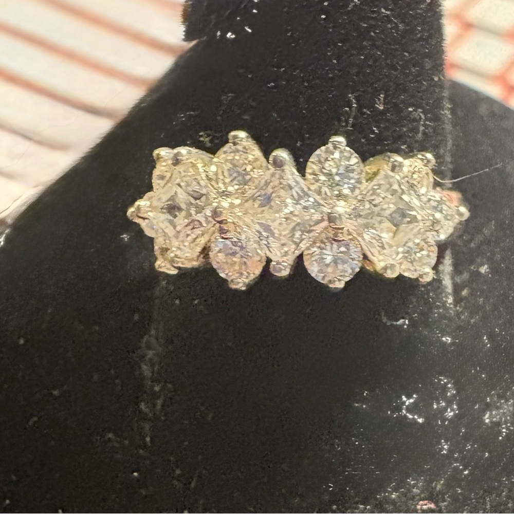 Vintage DQCZ Cubic Zirconia Sterling Silver Ring - Size 7